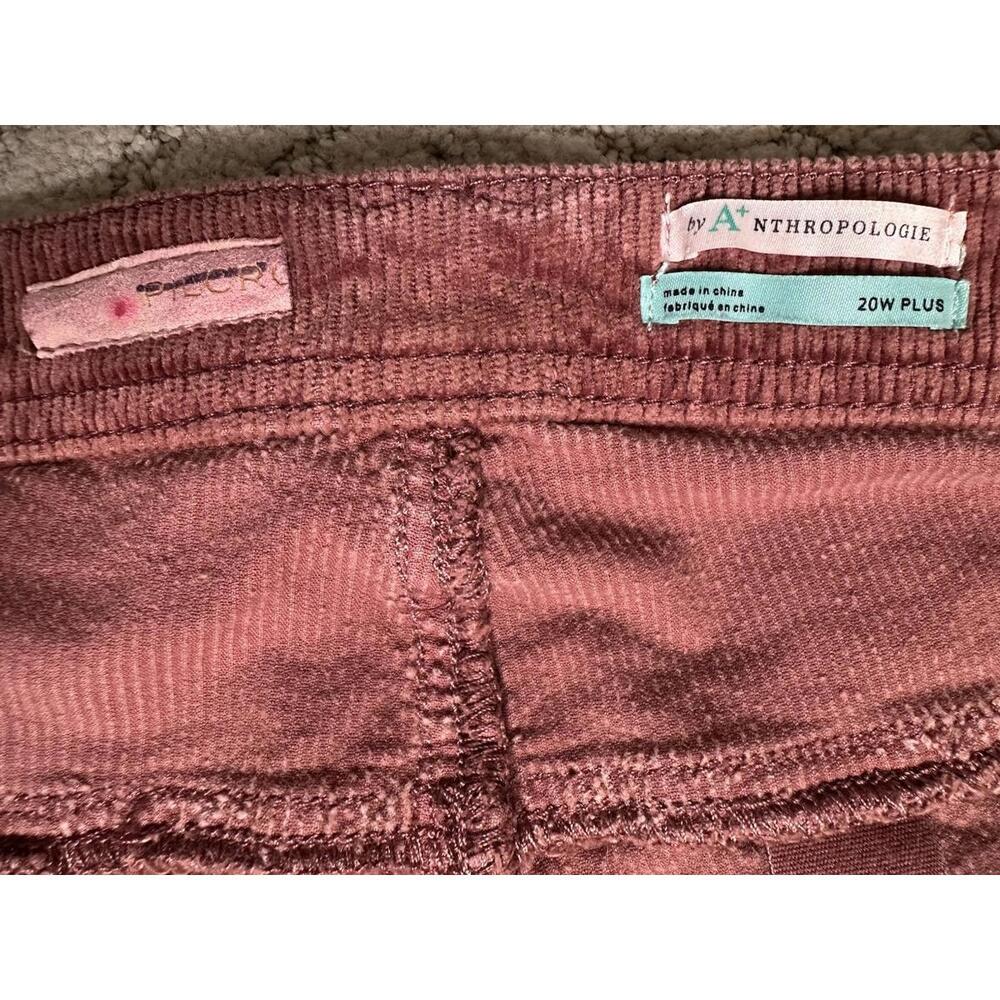Anthropologie Pilcro Slim Boyfriend Crop 20W Plus Corduroy Jeans Wine Stretch - Picture 6 of 9